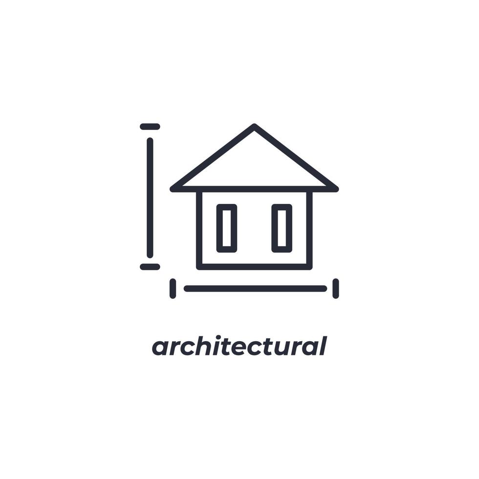Vector sign architectural symbol is isolated on a white background. icon color editable.