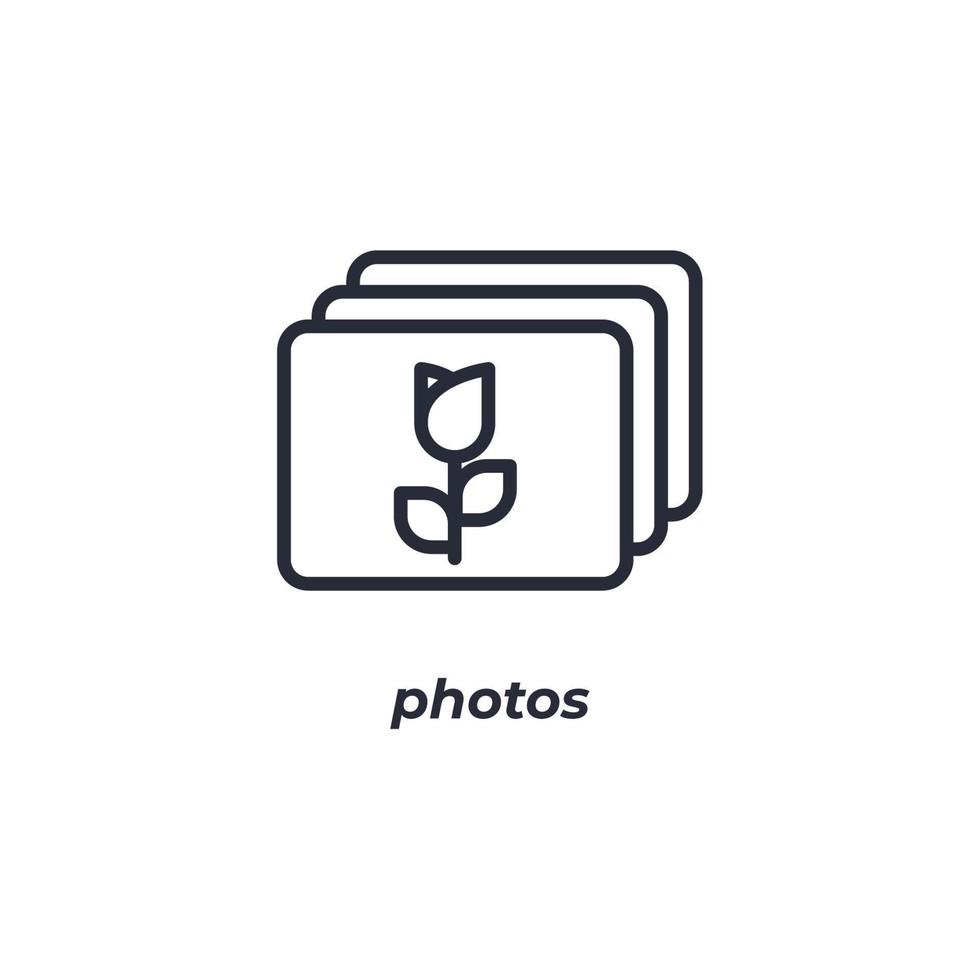 Vector sign photos symbol is isolated on a white background. icon color editable.