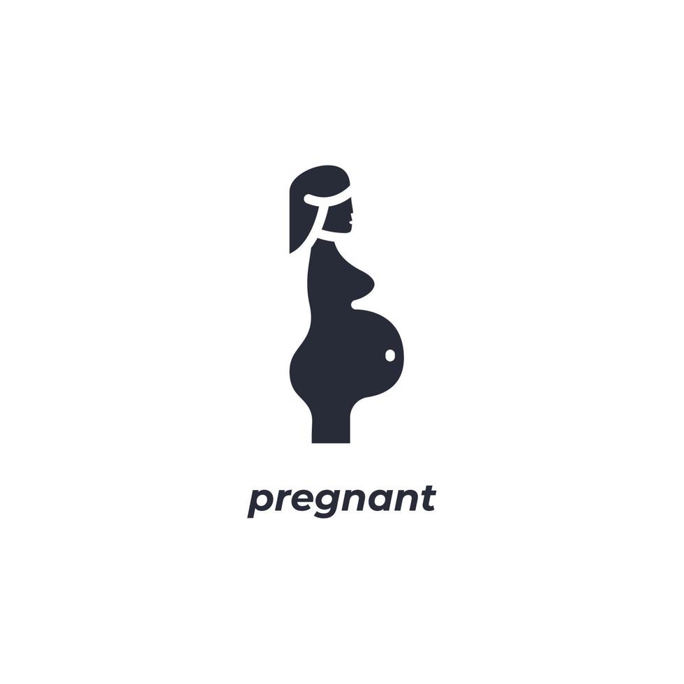 Vector sign pregnant symbol is isolated on a white background. icon color editable.