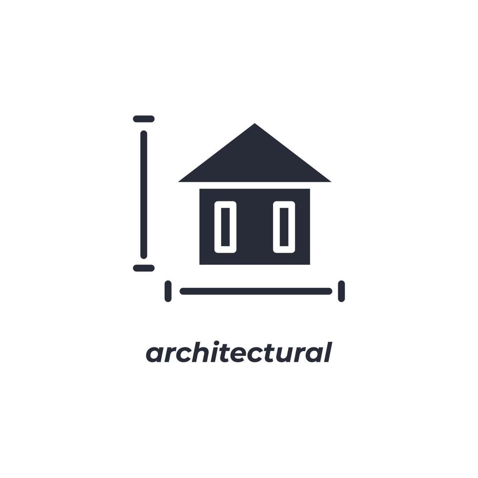 Vector sign architectural symbol is isolated on a white background. icon color editable.