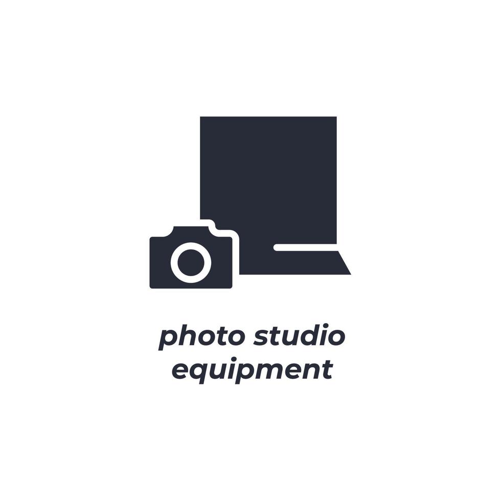 el símbolo del equipo de estudio fotográfico de signo vectorial está aislado en un fondo blanco. color de icono editable. vector