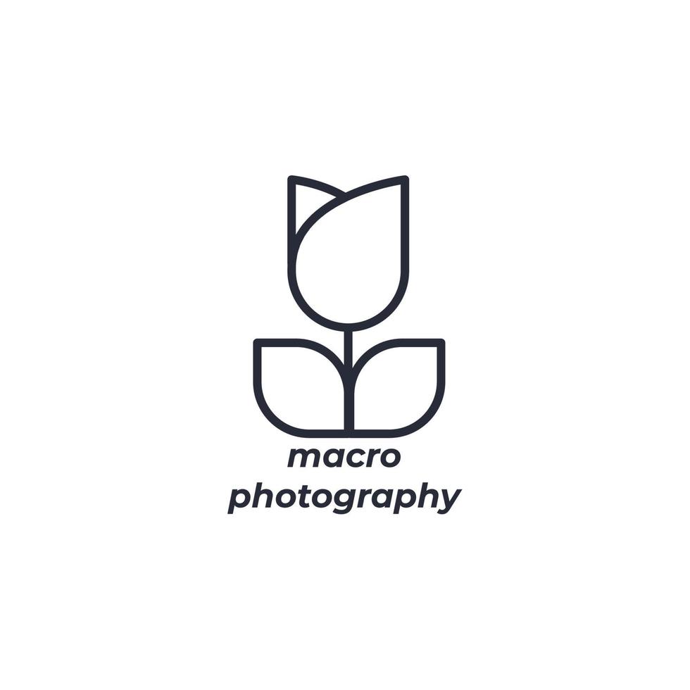 Vector sign macro photography symbol is isolated on a white background. icon color editable.