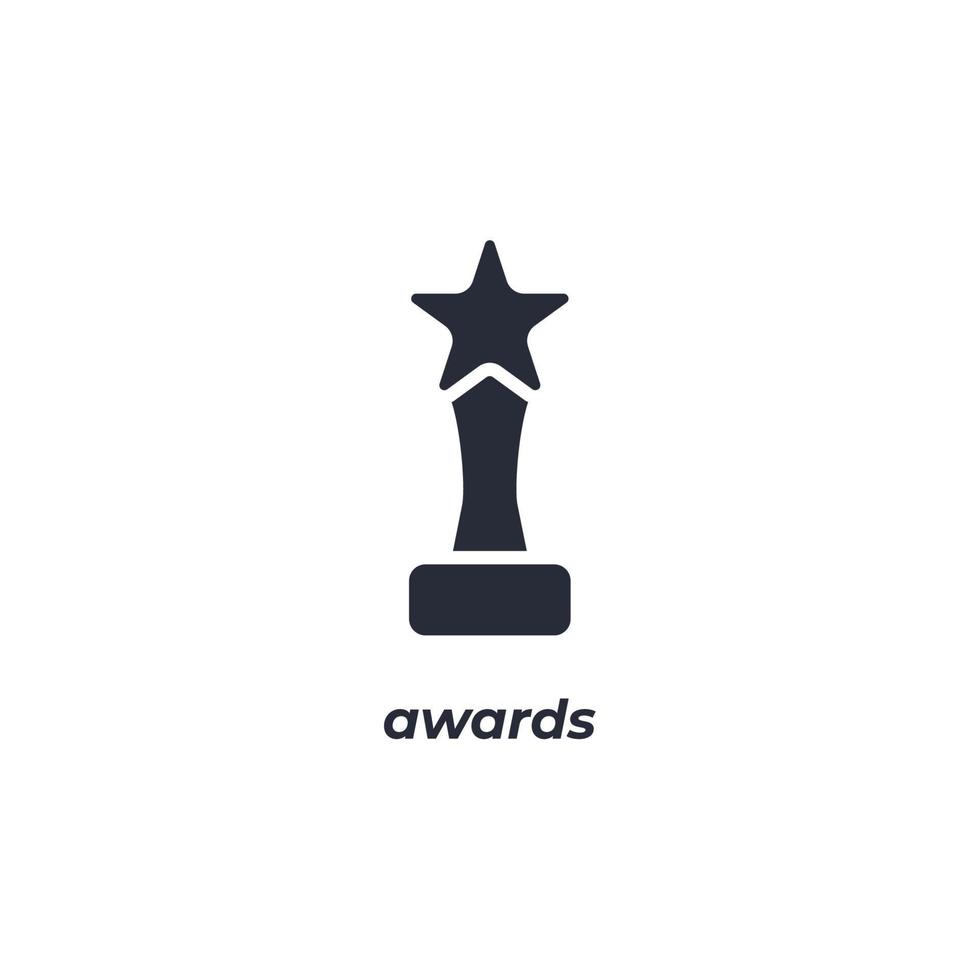 Vector sign awards symbol is isolated on a white background. icon color editable.