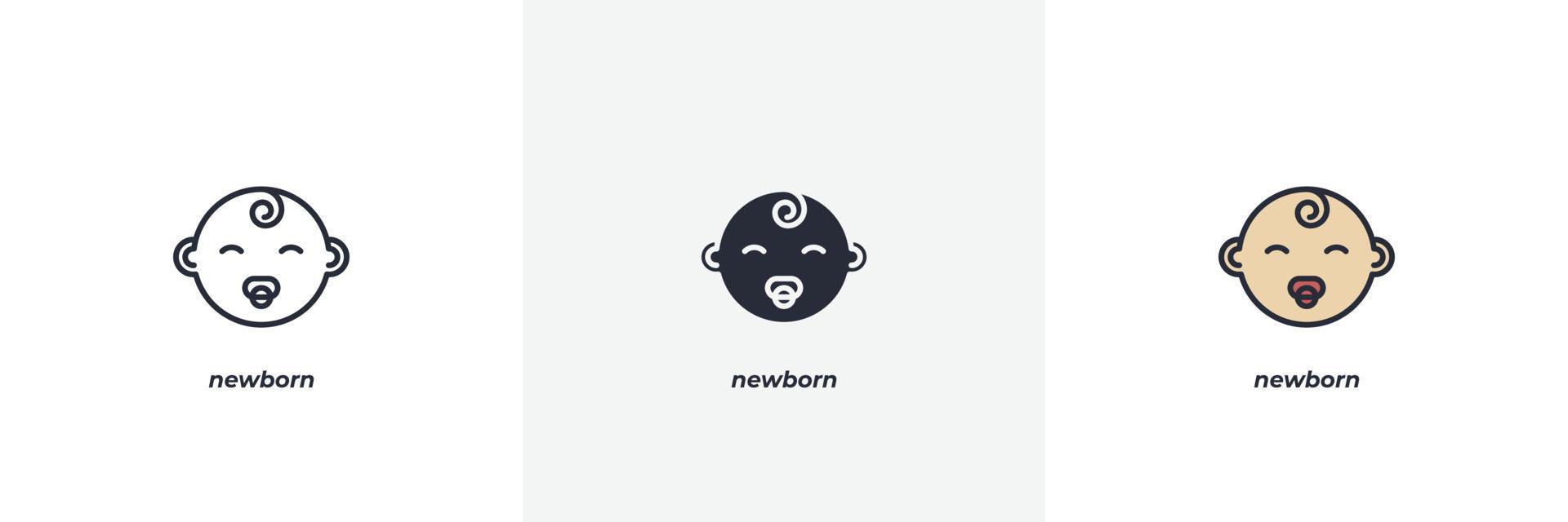 newborn icon. Line, solid and filled outline colorful version, outline and filled vector sign. Idea Symbol, logo illustration. Vector graphics