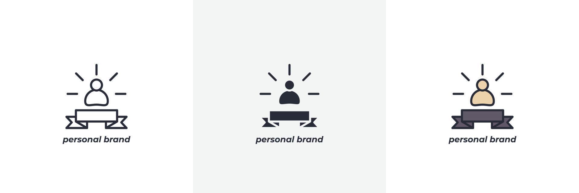 personal brand icon. Line, solid and filled outline colorful version, outline and filled vector sign. Idea Symbol, logo illustration. Vector graphics