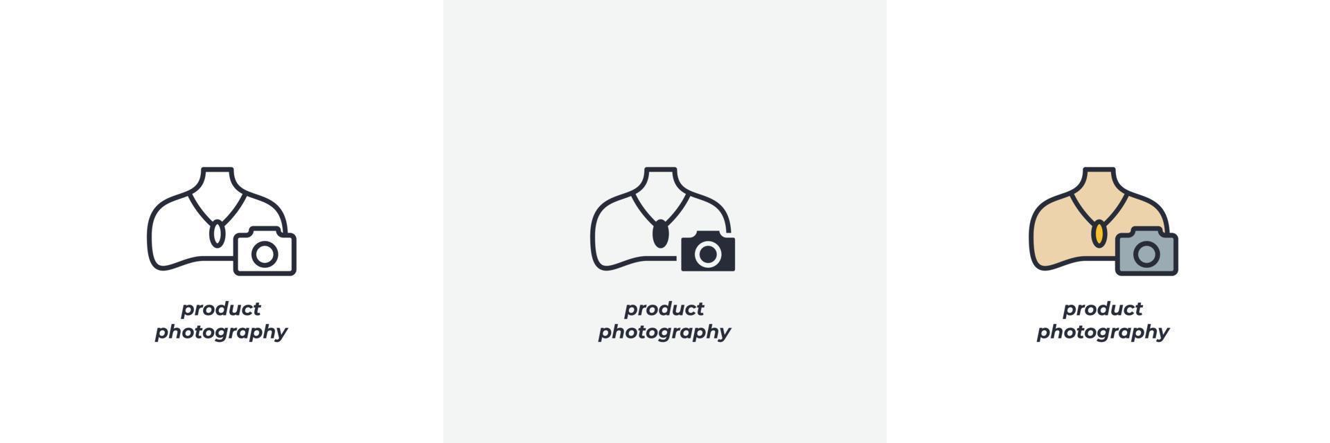 product photography icon. Line, solid and filled outline colorful version, outline and filled vector sign. Idea Symbol, logo illustration. Vector graphics