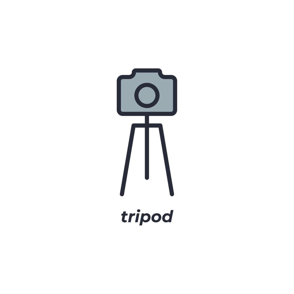 Vector sign tripod symbol is isolated on a white background. icon color editable.