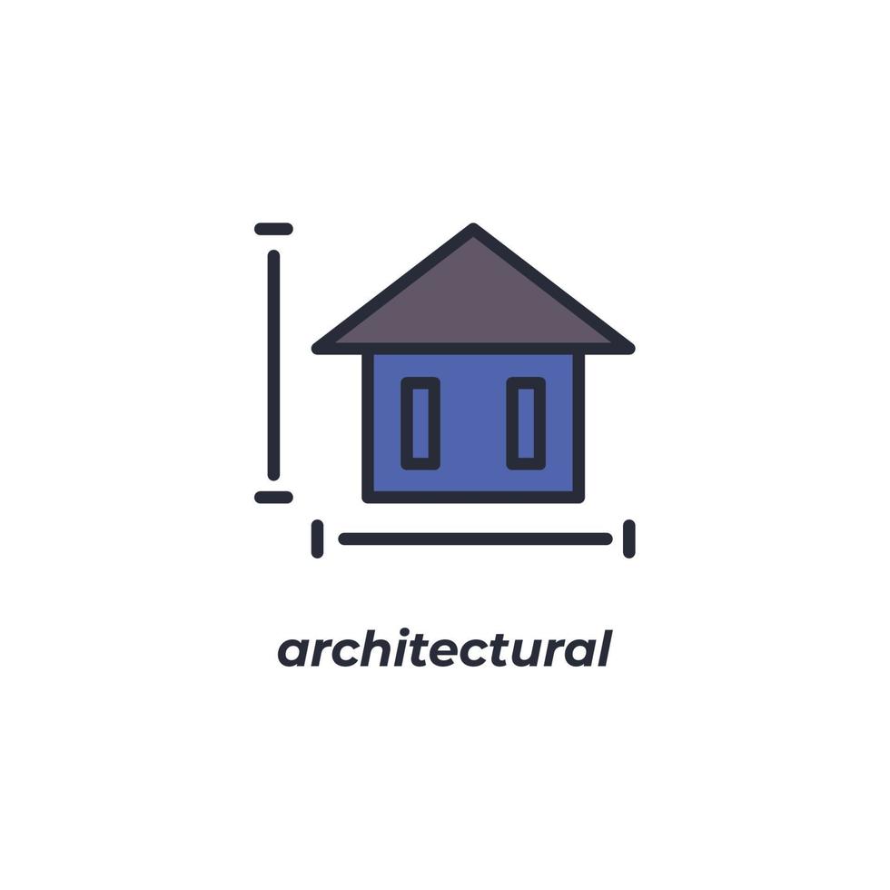 el símbolo arquitectónico de signo vectorial está aislado en un fondo blanco. color de icono editable. vector