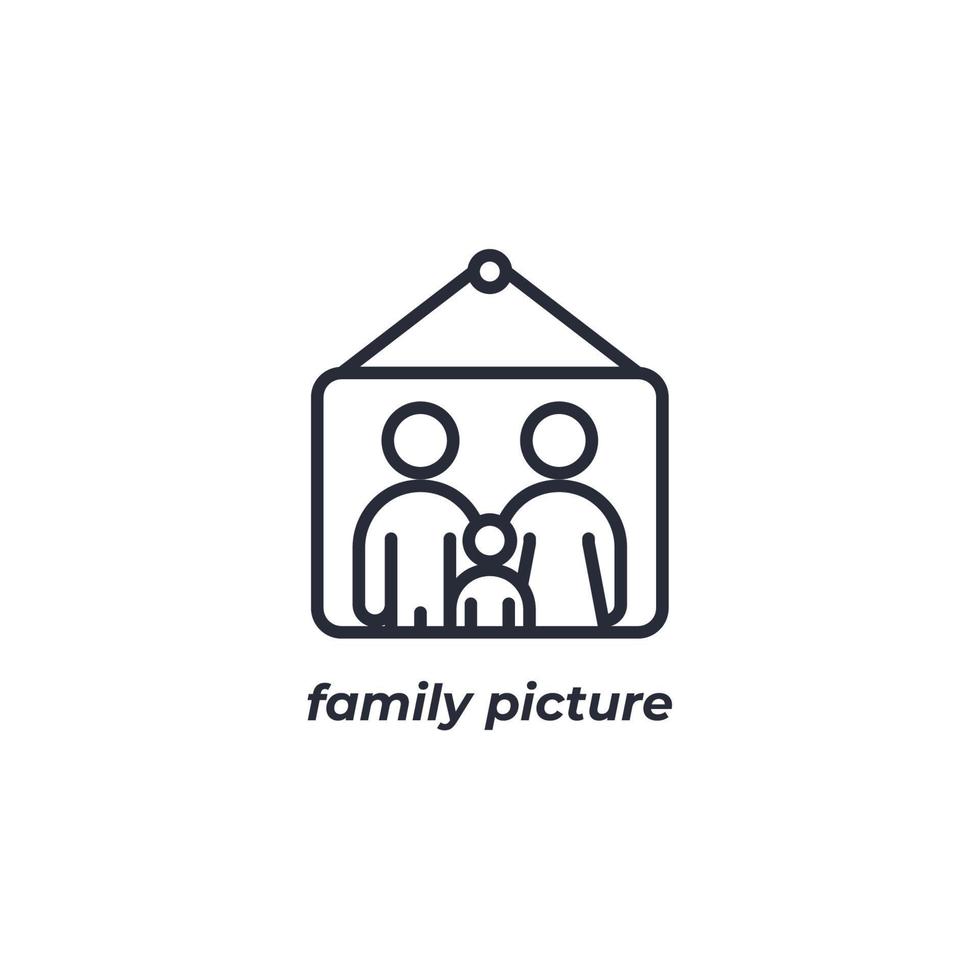 Vector sign family picture symbol is isolated on a white background. icon color editable.
