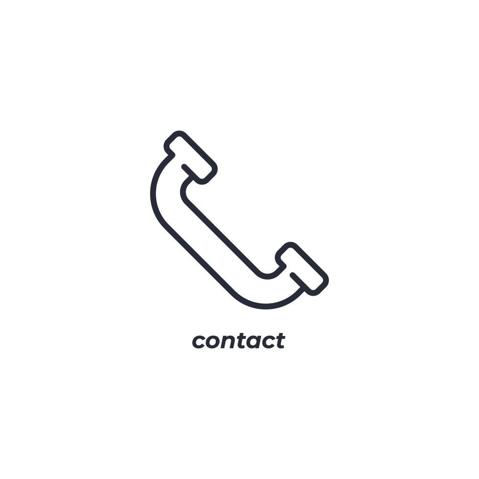 Vector sign contact symbol is isolated on a white background. icon color editable.