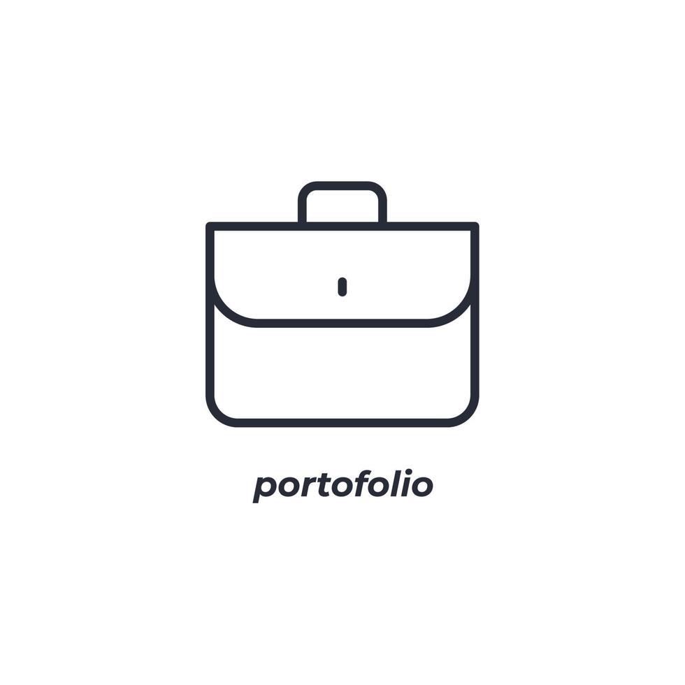 Vector sign portofolio symbol is isolated on a white background. icon color editable.
