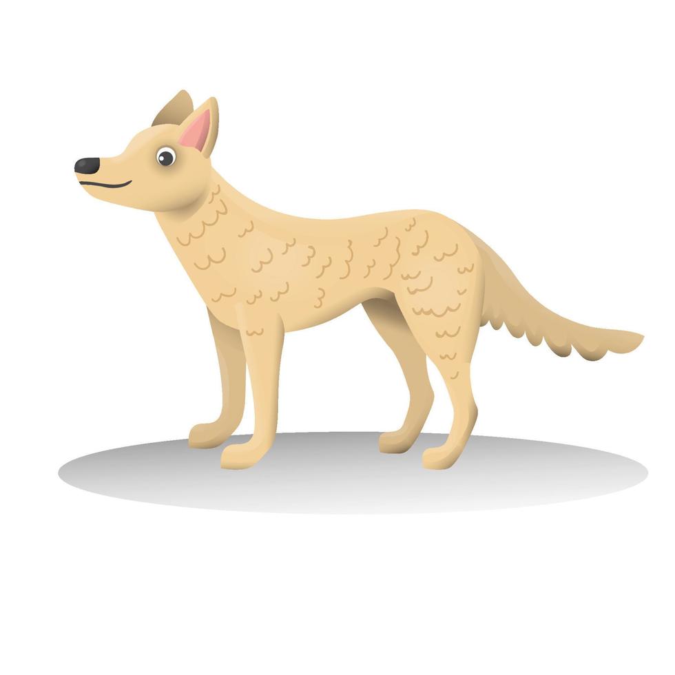 pie de perro feliz de dibujos animados lindo aislado sobre fondo blanco. animal, mascota en estilo plano para niños. vector