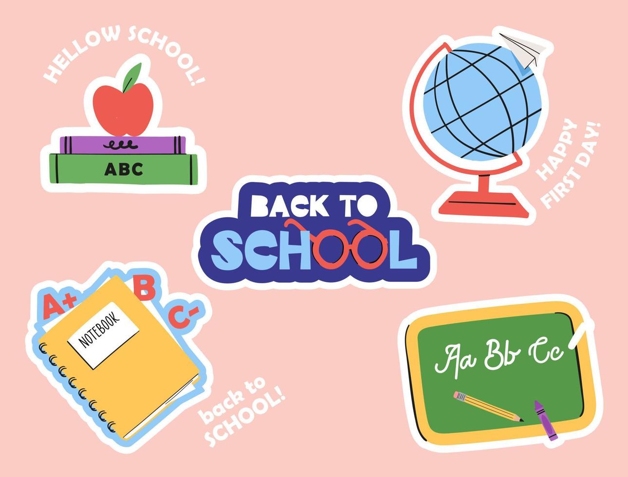 hand drawn back to school instagram posts collection vector