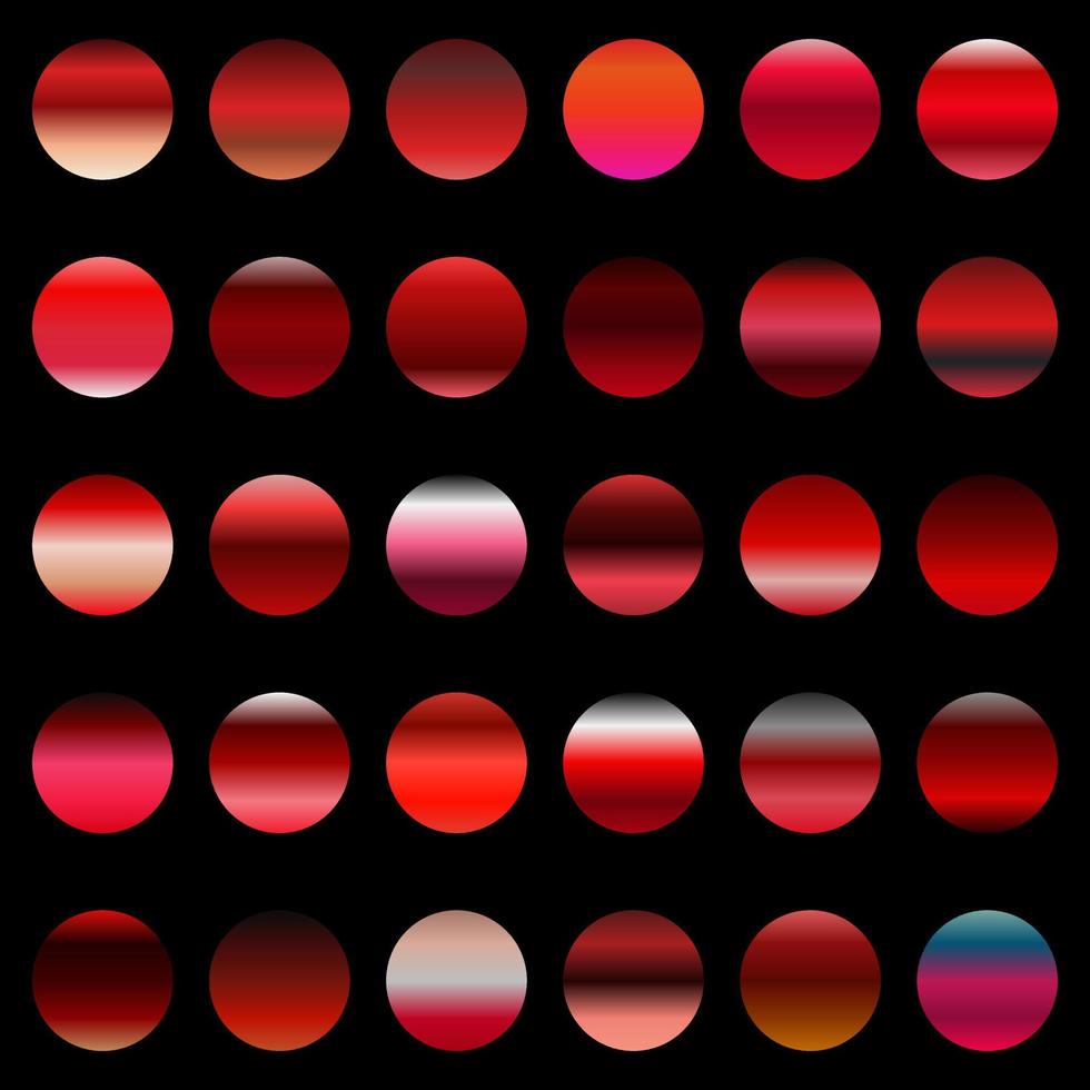 Collection of red gradient combinations vector