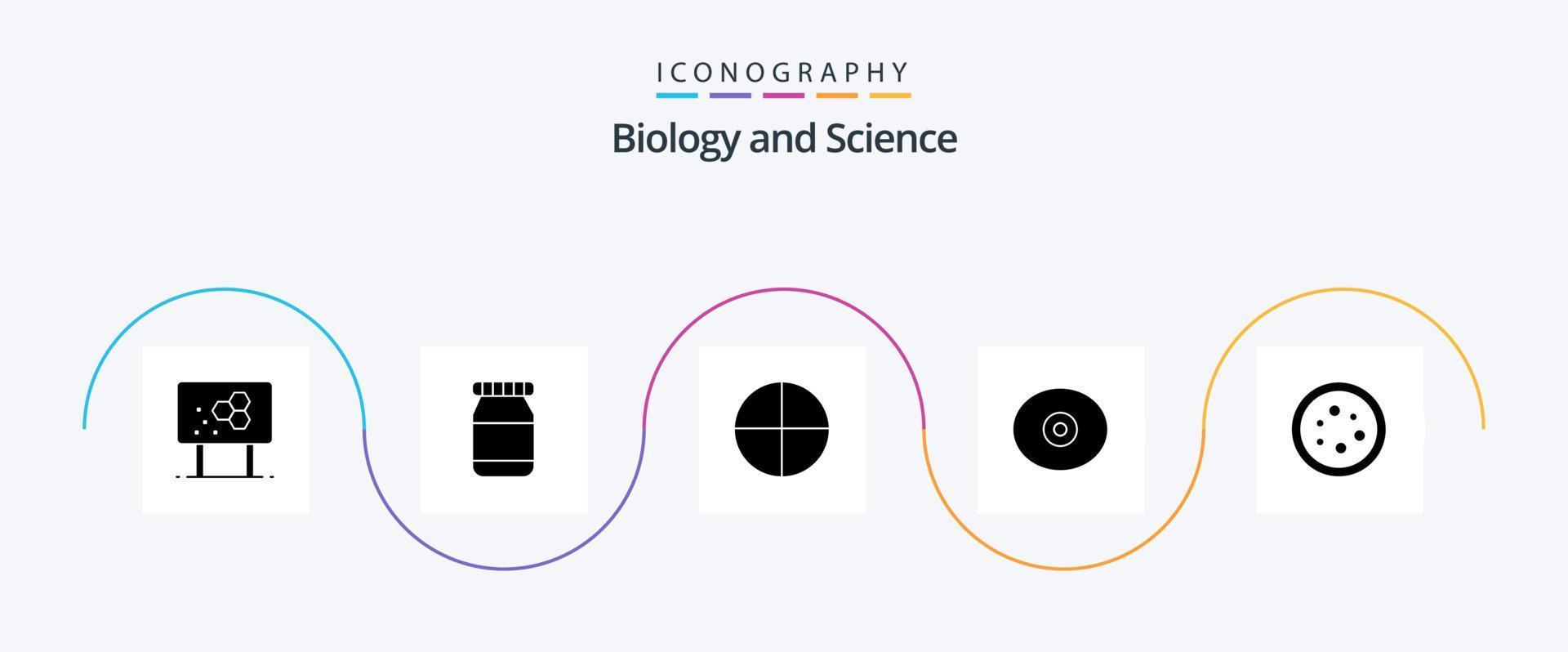 Biology Glyph 5 Icon Pack Including laboratory. equipment. pill. chemistry. tit vector