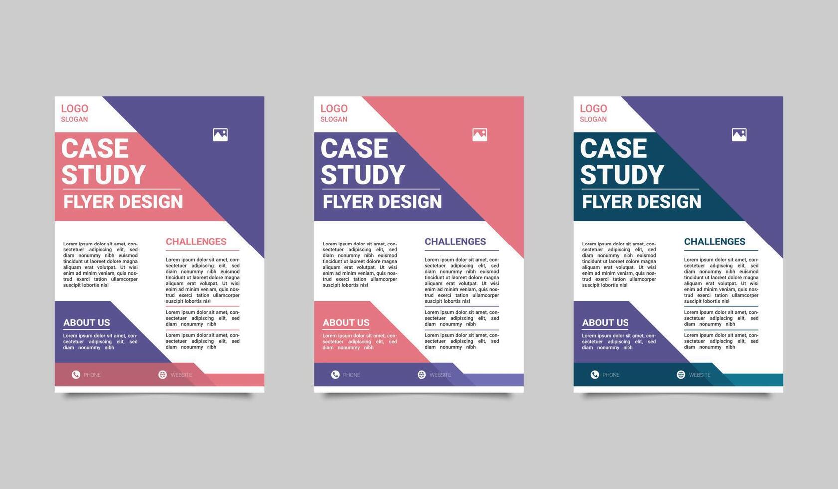 Case study flyer. Case Study Template. Corporate Modern Business Double vector