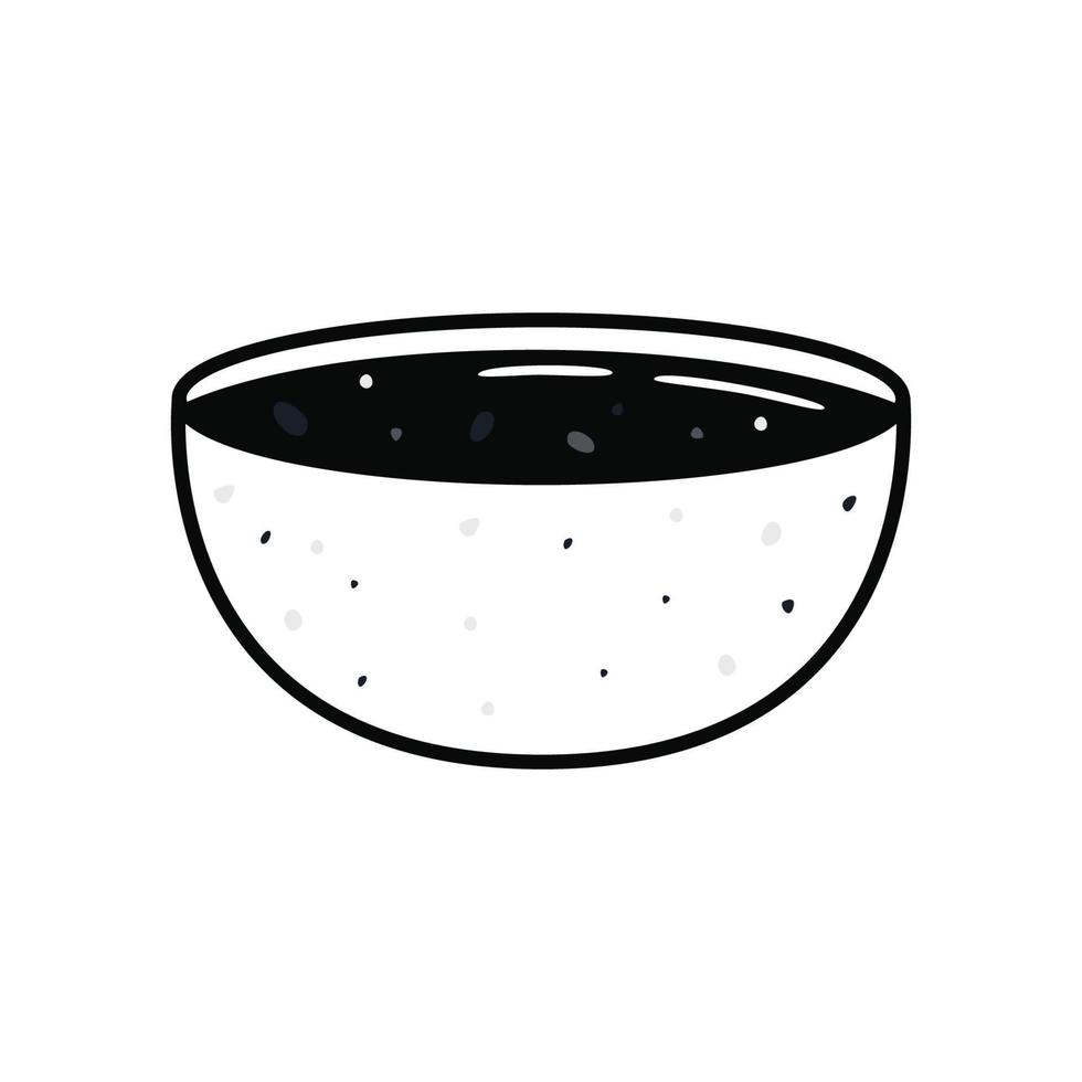 Sushi in cartoon style. Cute soy sauce bowl for menu vector