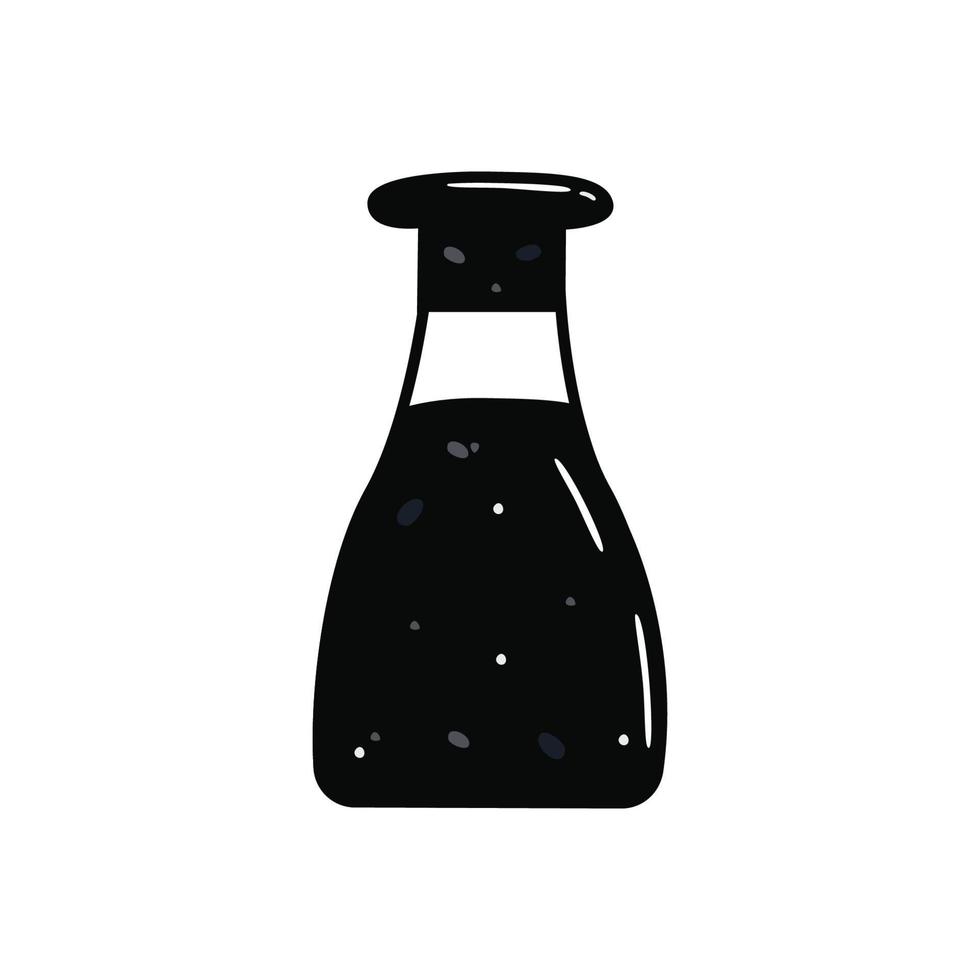 Sushi in cartoon style. Cute soy sauce bottle for menu vector