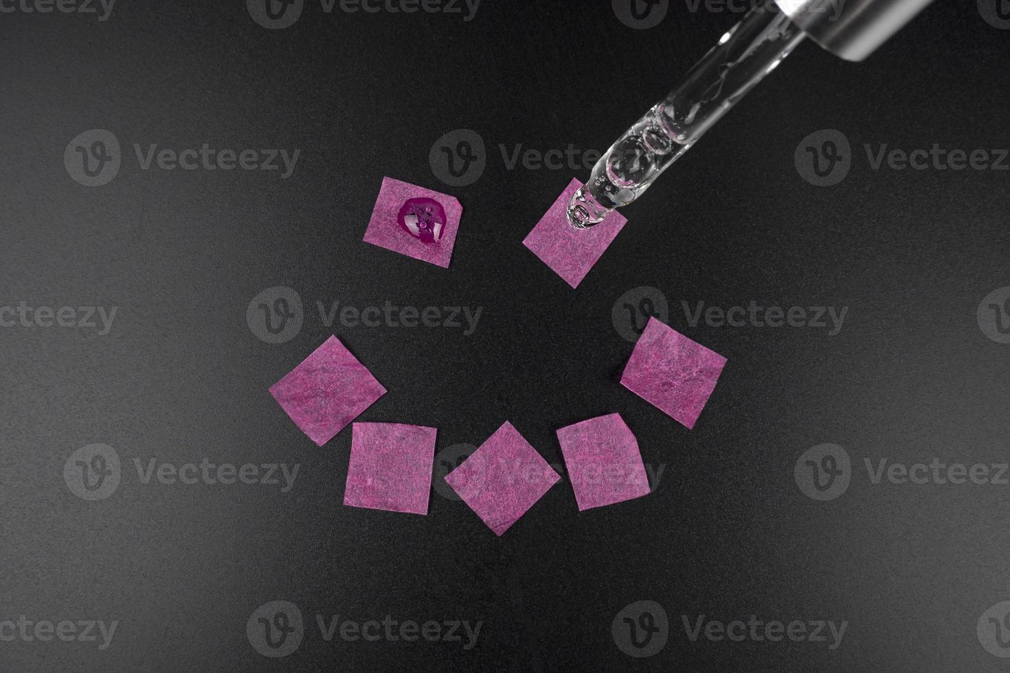 happy smile lsd with psychedelic mark and pipette with drops of lysergic acid photo