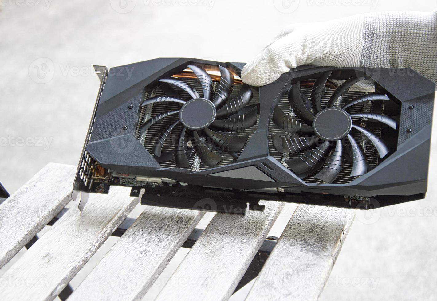 front view of computer graphics card photo