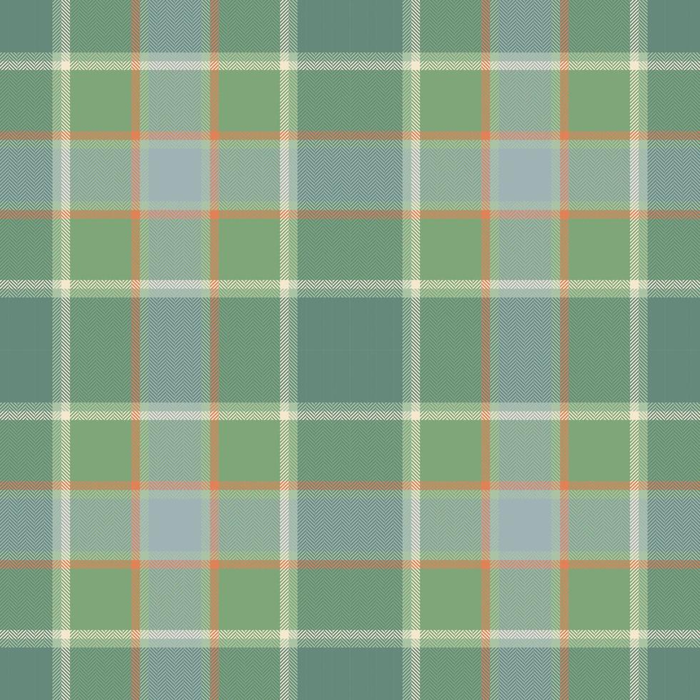 Plaid seamless pattern in green. Check fabric texture. Vector textile print.