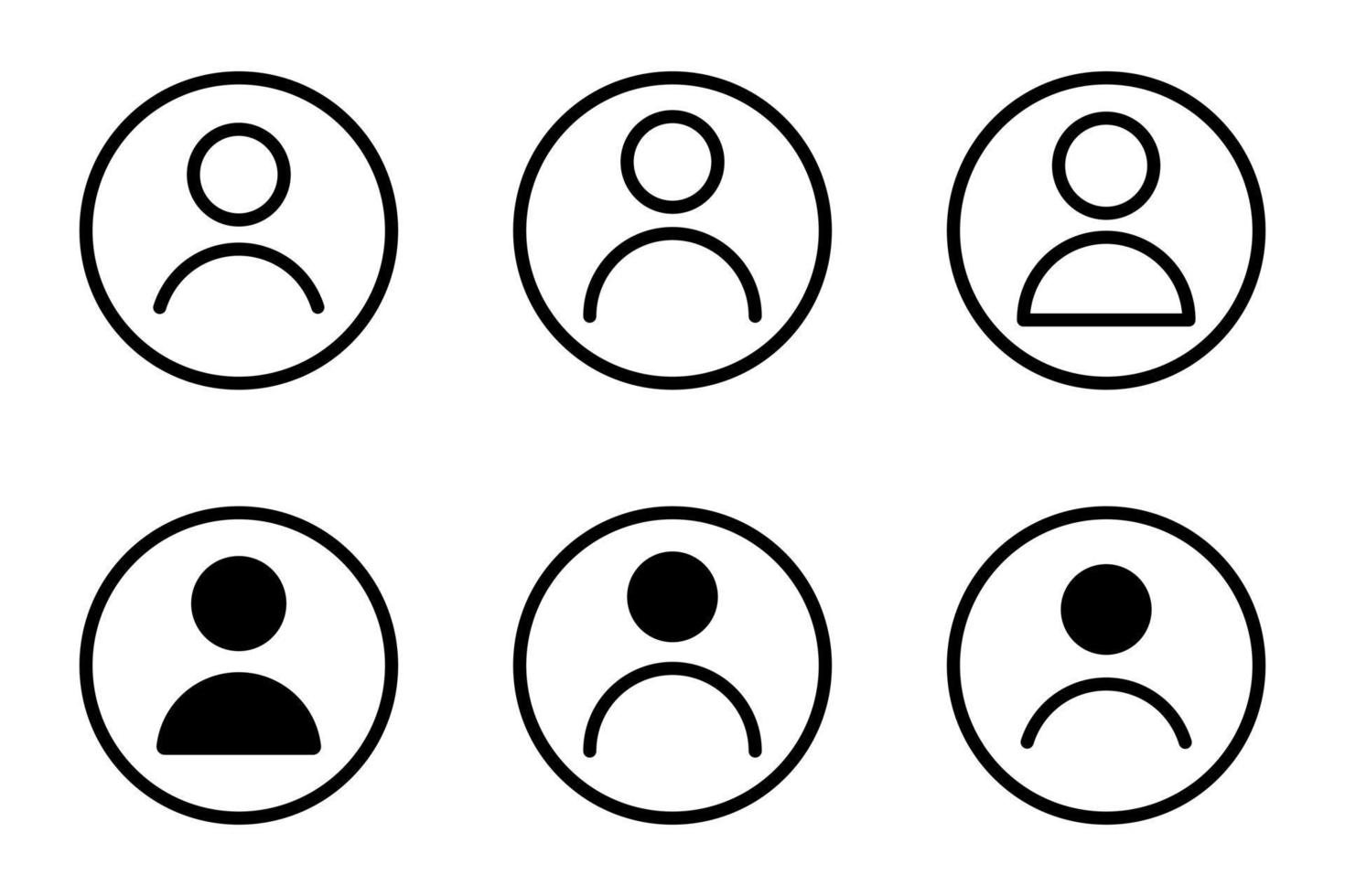 User Icon set. Avatar Profile, Social Media User Circle shape style Isolated on White Background. Vector Illustration
