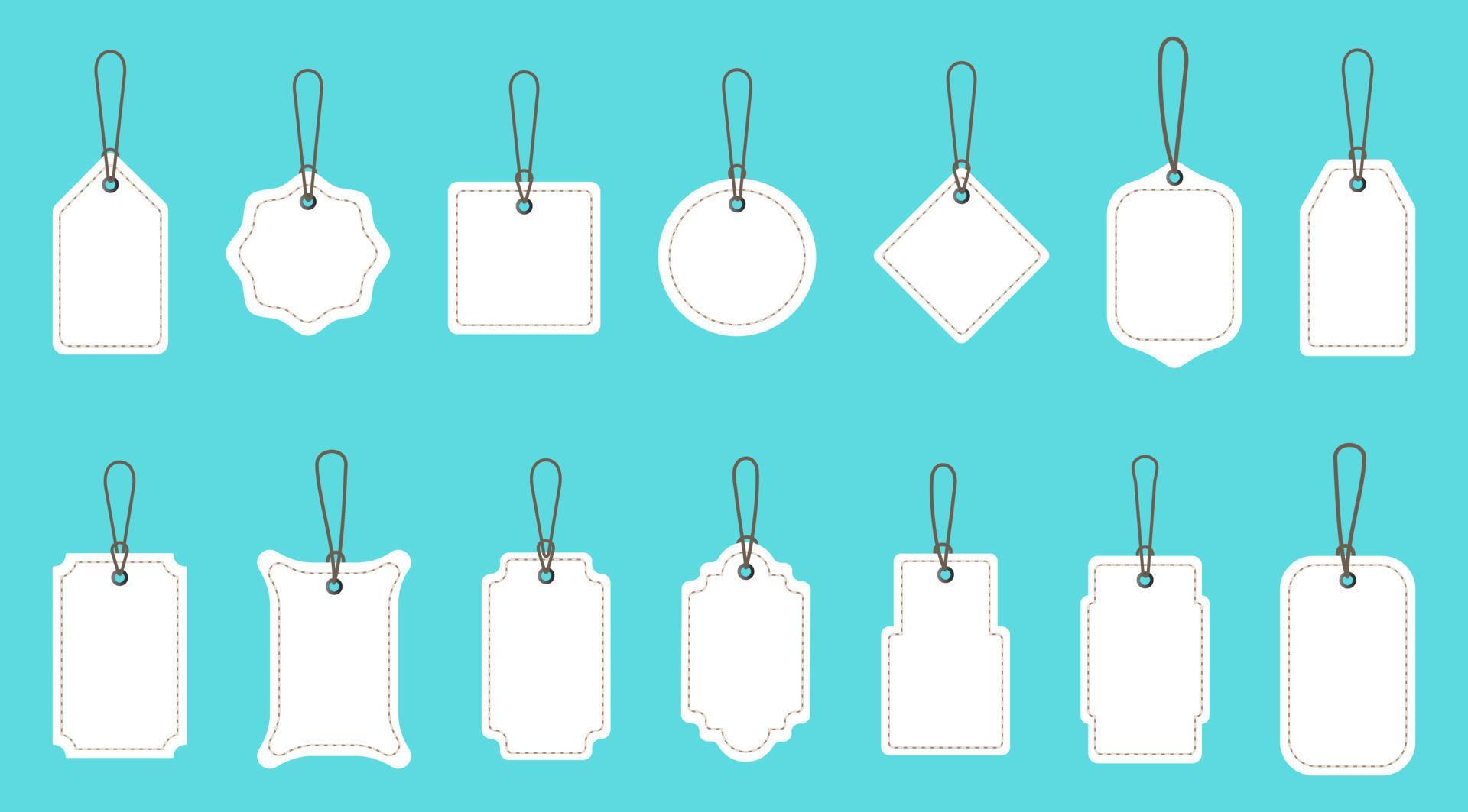 Set Of Blank White Price Tags In Different Shapes Collection Of Labels 