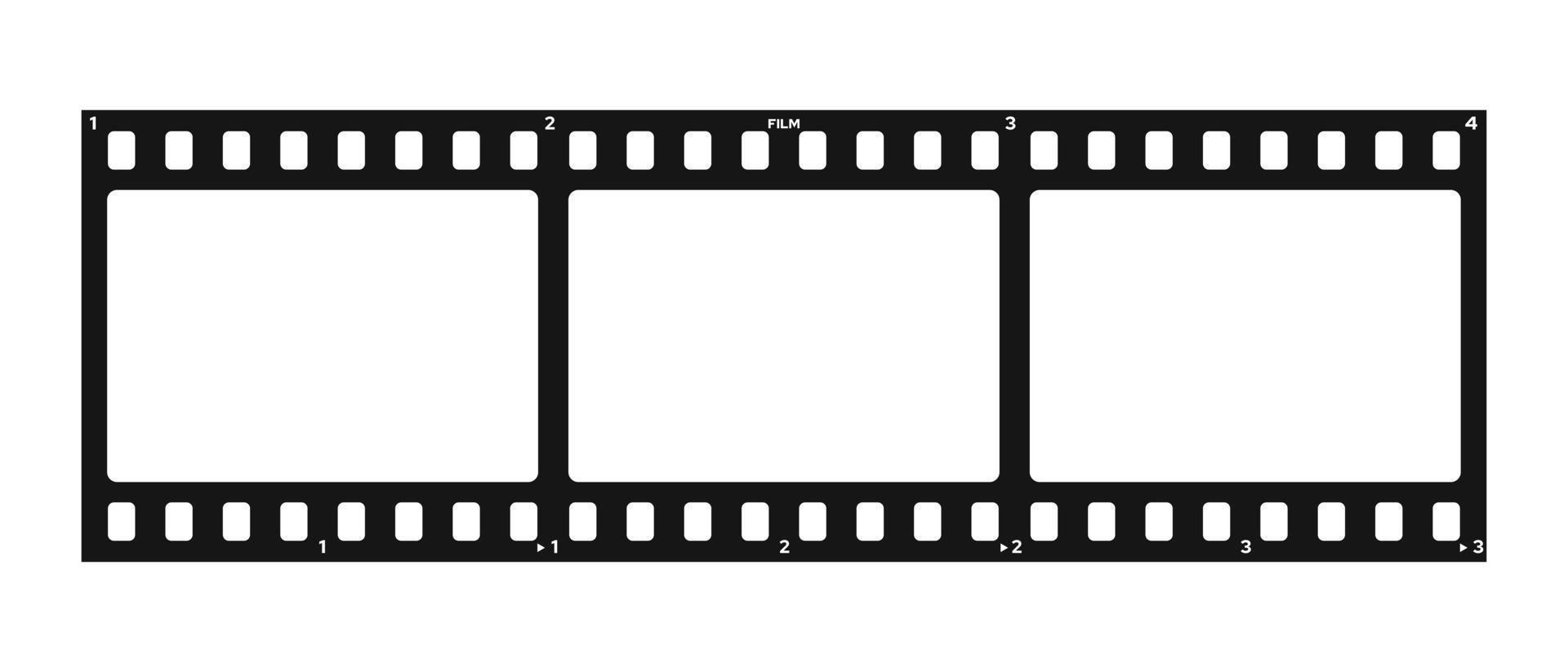 Filmstrip isolated on transparent background. Retro film strip frame. Vector illustration
