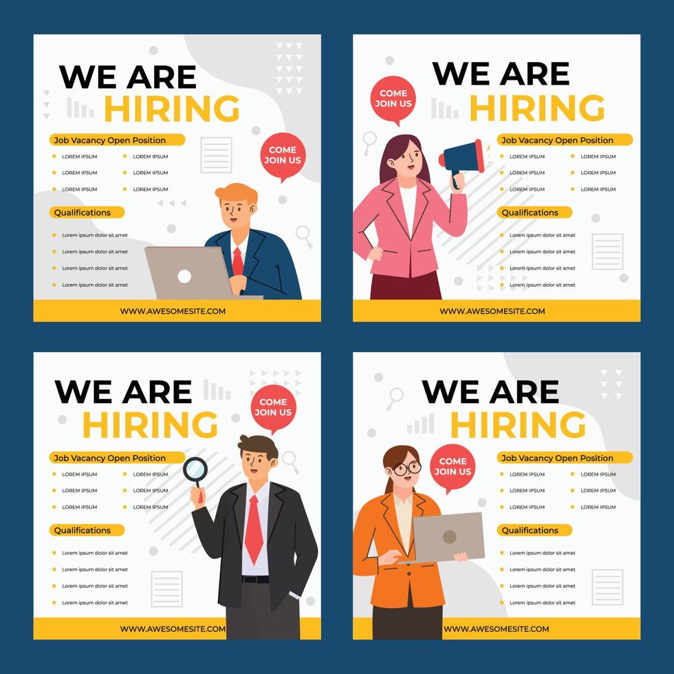 Job Vacancy Social Media Template vector