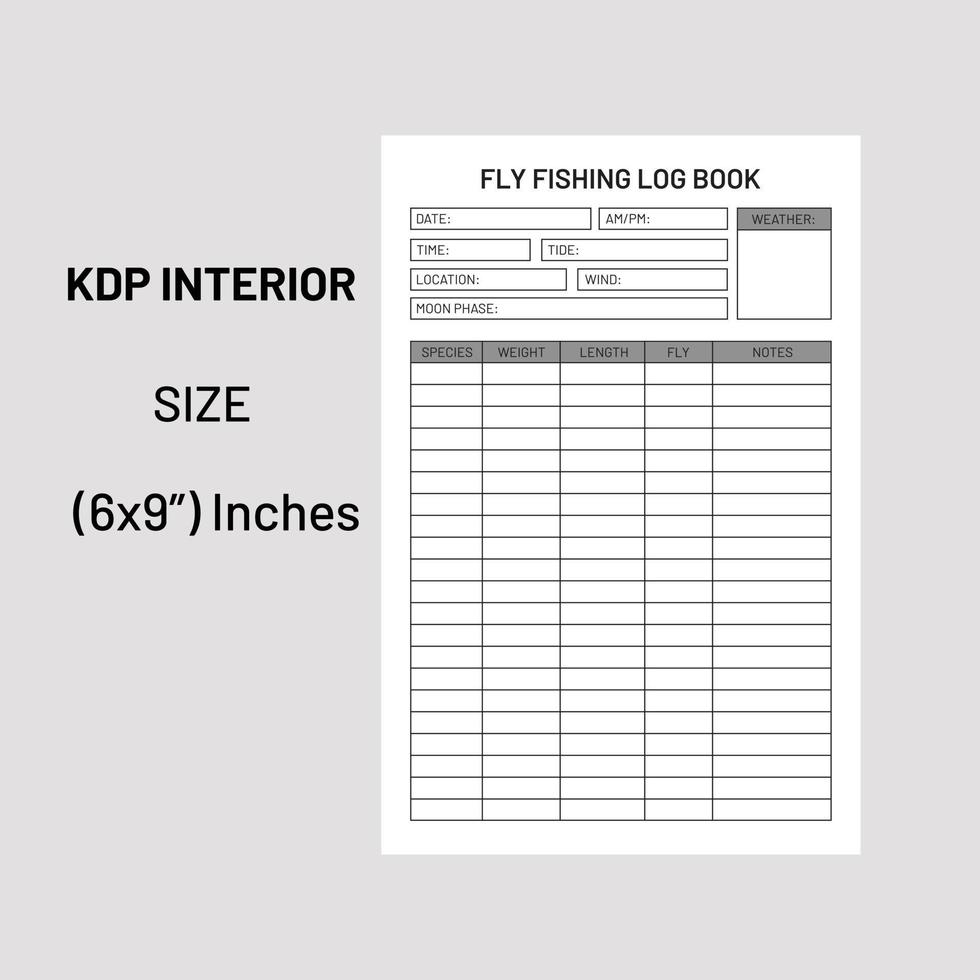 Fishing log book-Interior vector