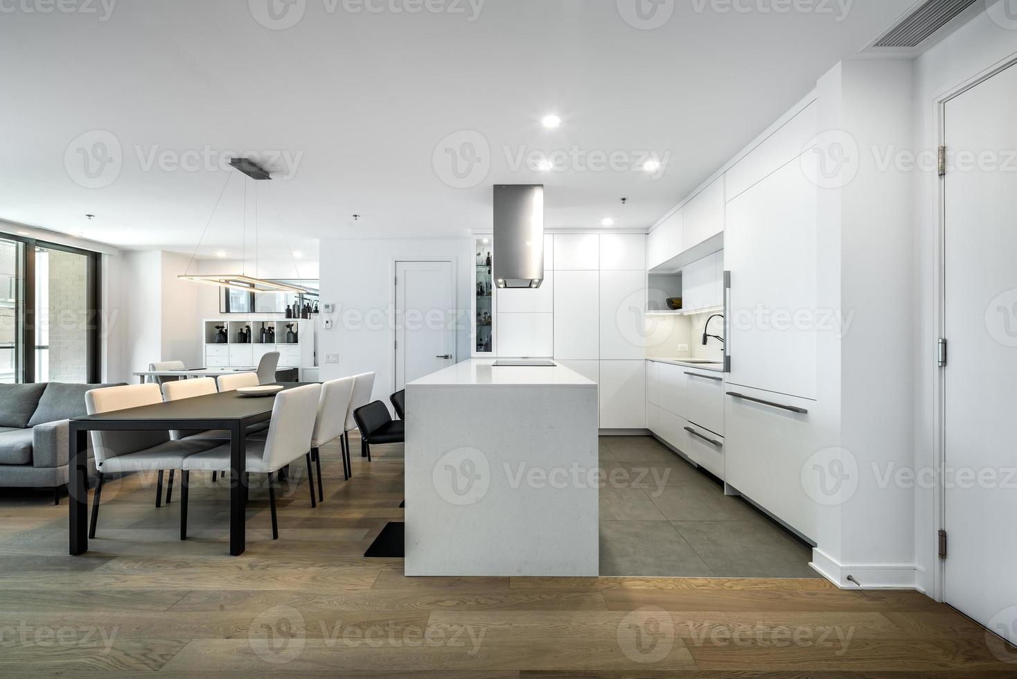 Modern apartment in new buliding in Montreal, Griffintown, Canada, fully staged and furnished photo