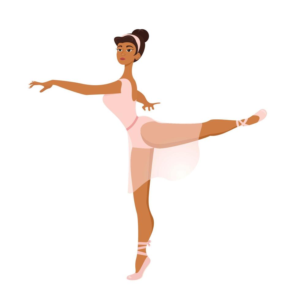 bailarina en una pose arabesca gráfico de ilustración vectorial vector