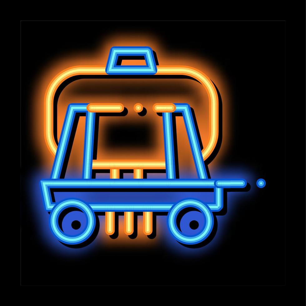 ilustración de icono de brillo de neón de vehículo de remolque de agua de carga vector