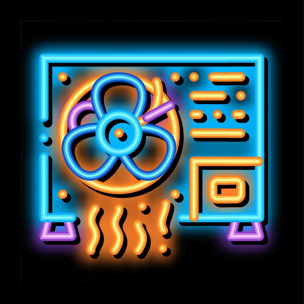 Working Conditioner System neon glow icon illustration vector