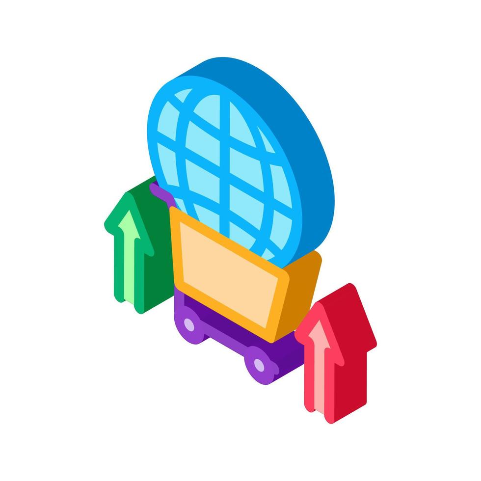 international selling partnership sphere in market cart isometric icon vector illustration