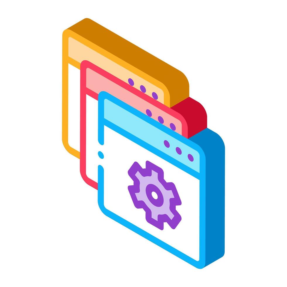 web site settings isometric icon vector illustration