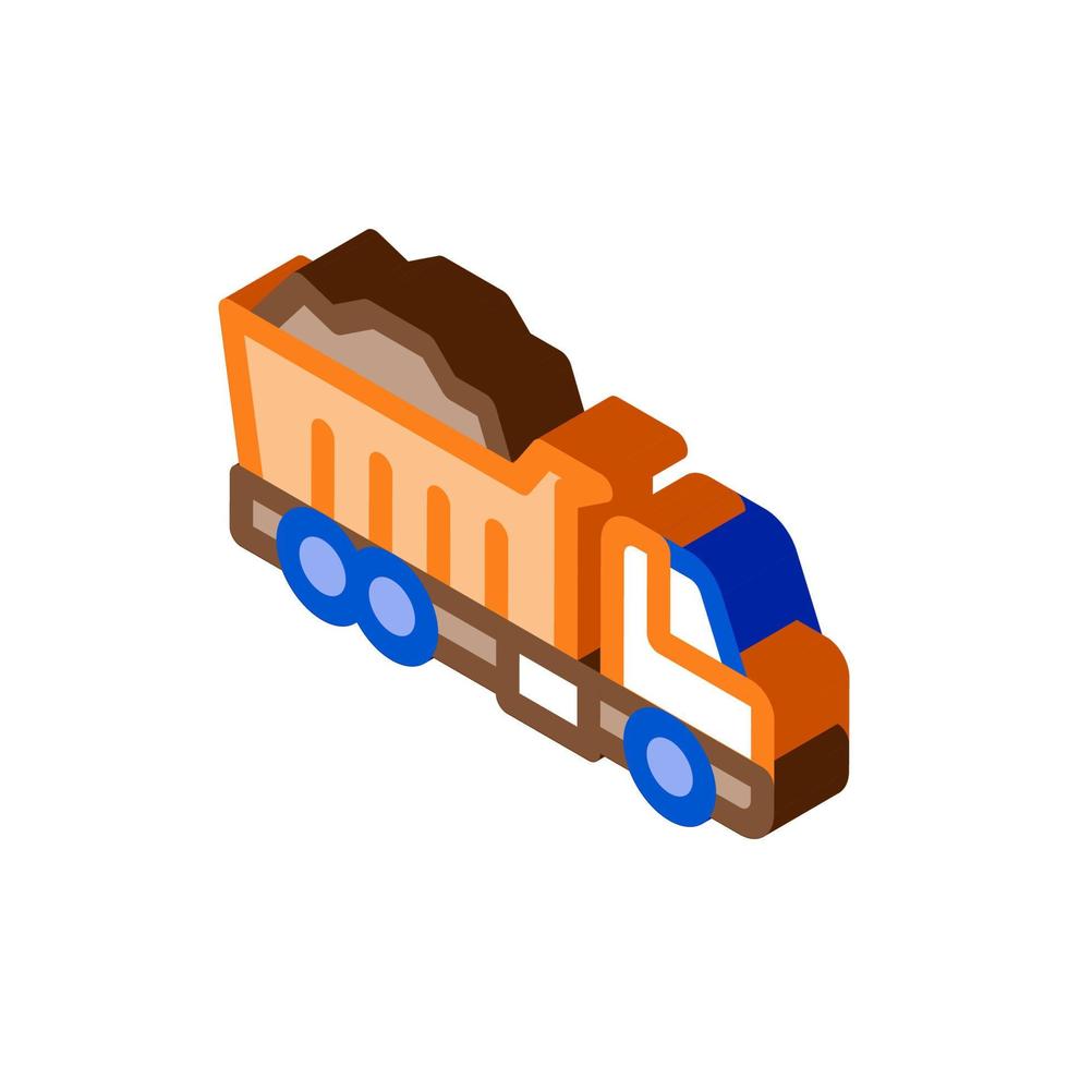 road repair truck isometric icon vector illustration