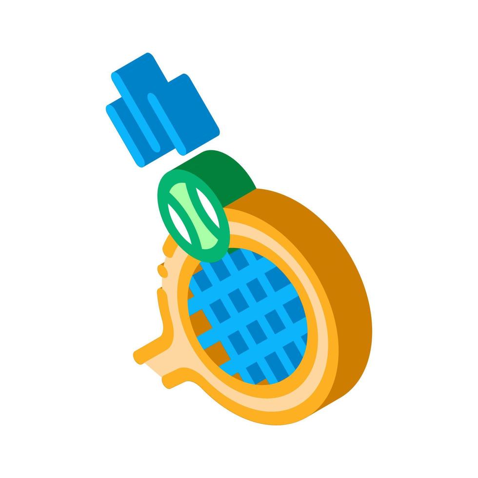 Racket Hits Ball isometric icon vector illustration