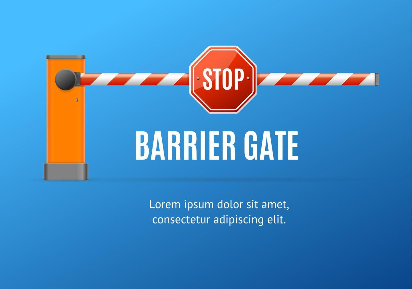 Realistic Detailed 3d Barrier Gate Concept Ad Poster Card. Vector