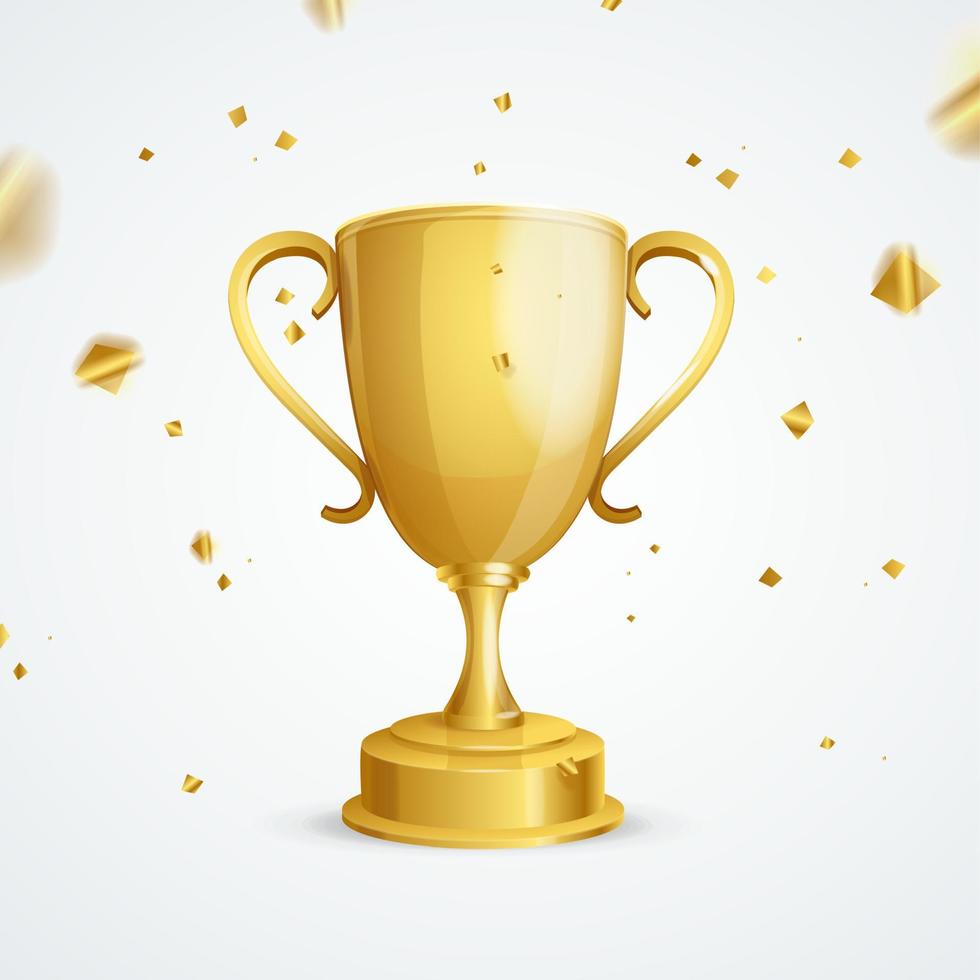 Realistic Detailed Golden Cup Winner. Vector