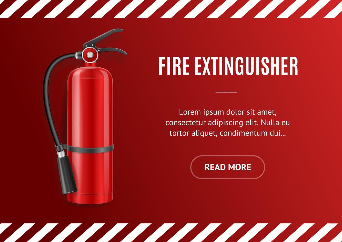 Realistic Detailed 3d Fire Extinguisher Concept Banner Horizontal. Vector