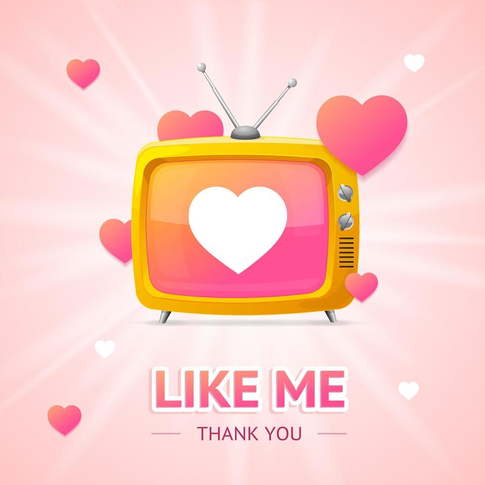 Like Me Thanks You Social Media Concept. Vector