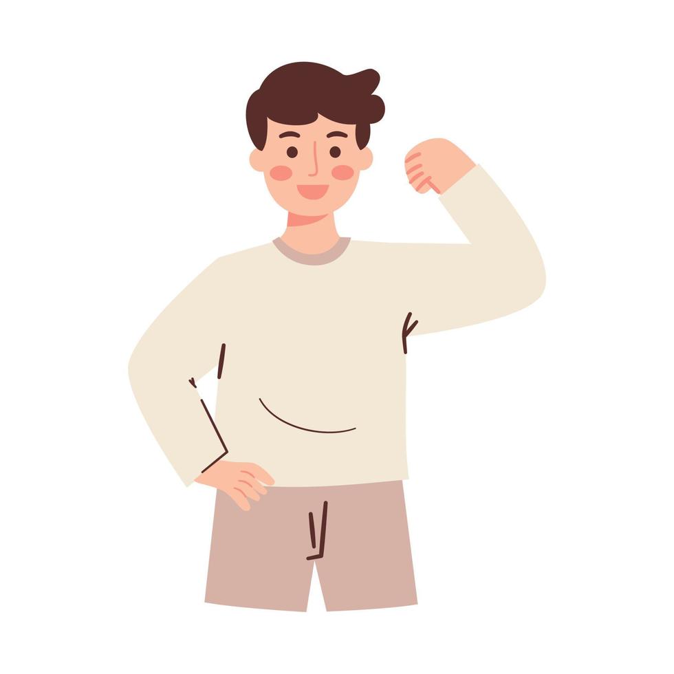 Man with strong hand gesture vector