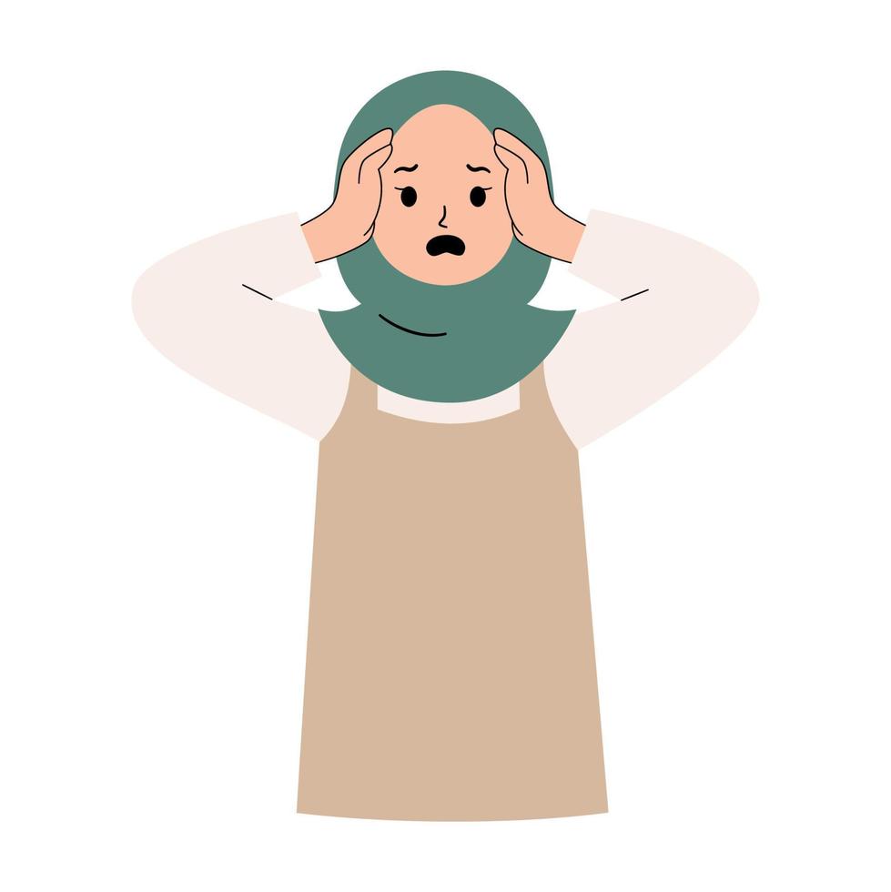 Stressed muslim Woman vector