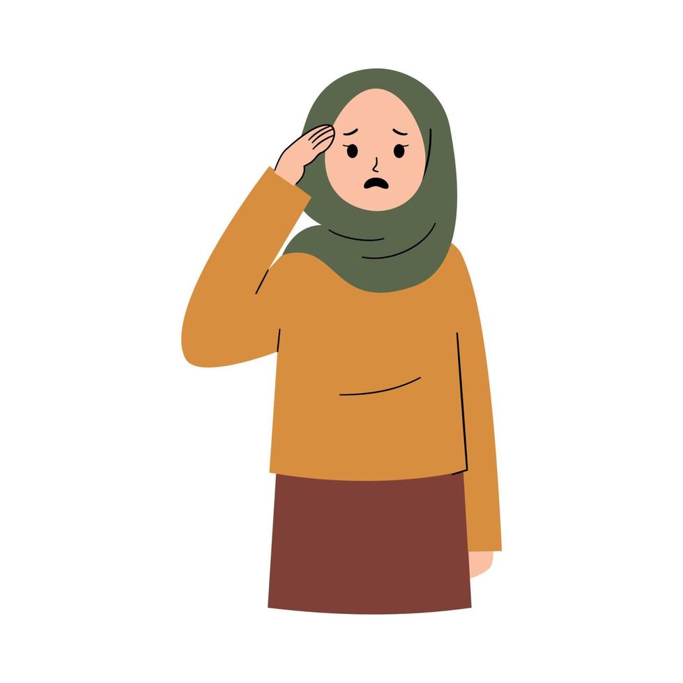 mujer musulmana estresada vector
