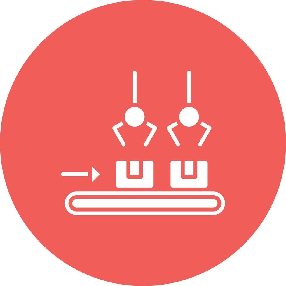 Flexible Assembly System Glyph Circle Background Icon vector
