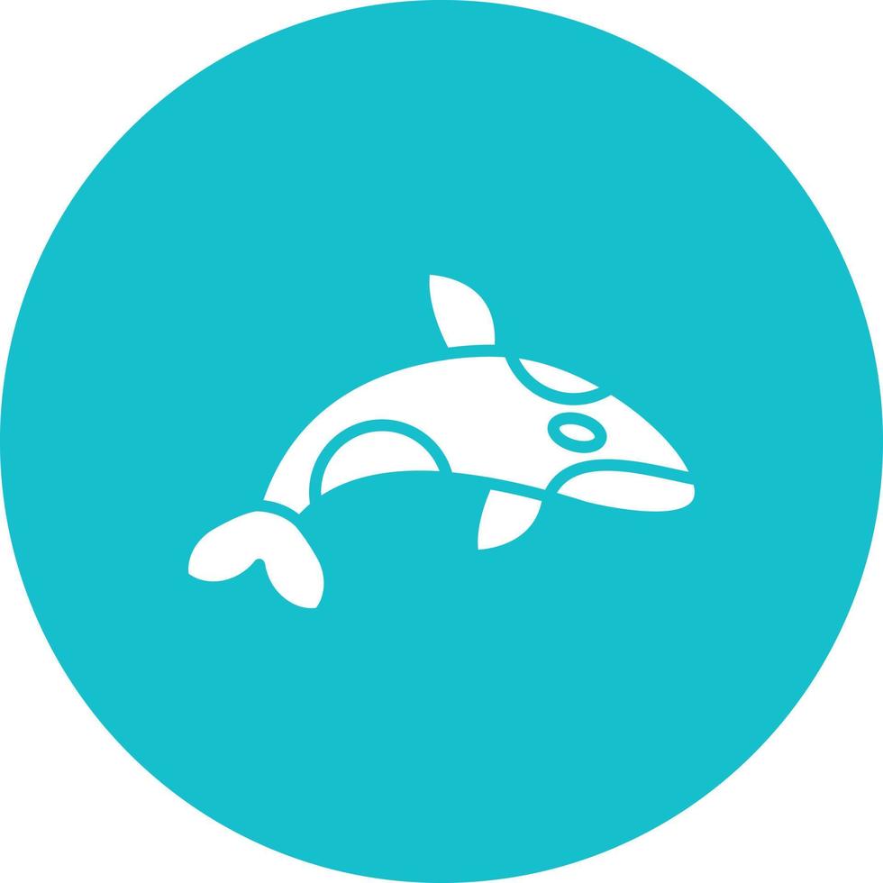 Killer Whale Glyph Circle Background Icon vector