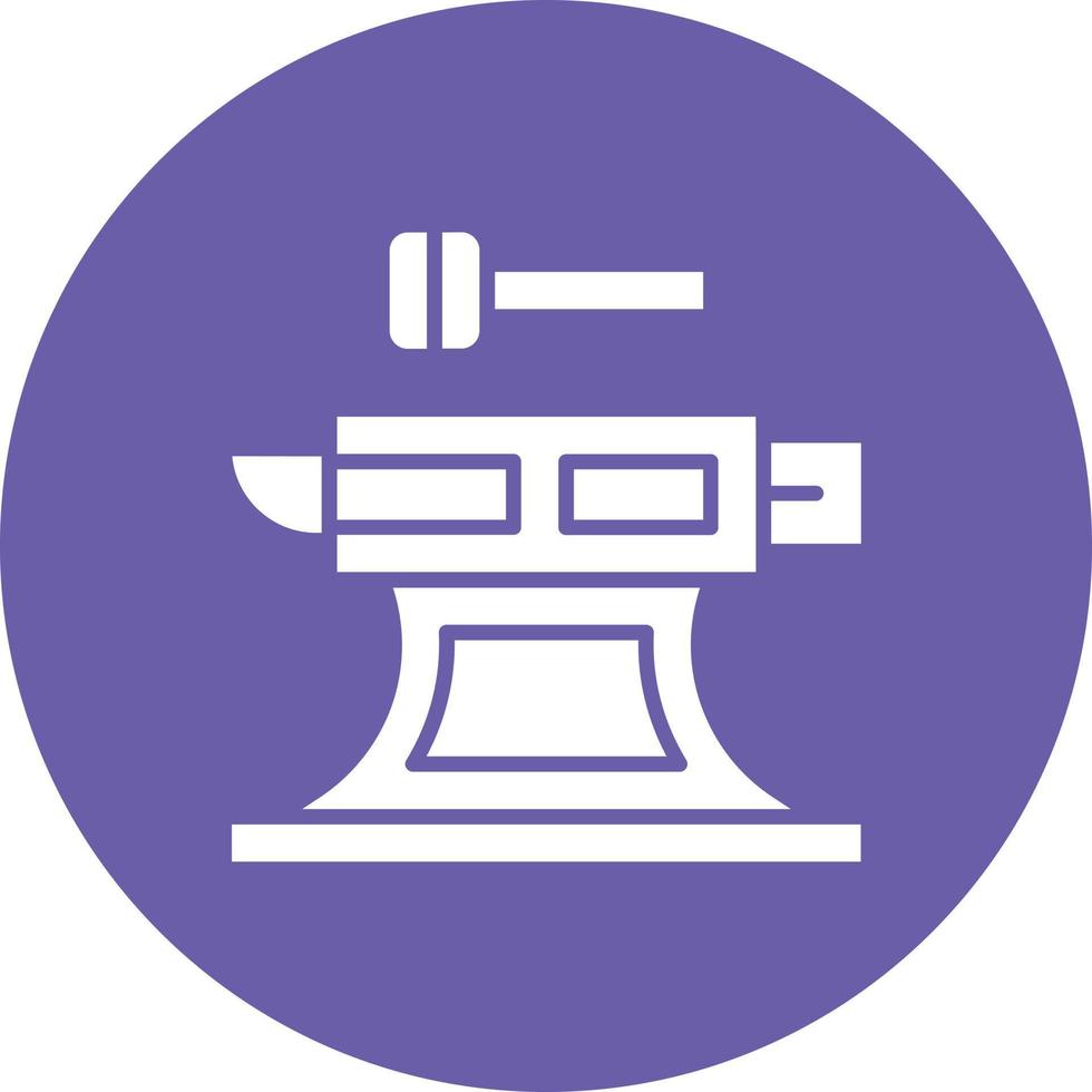 Anvil Glyph Circle Background Icon vector