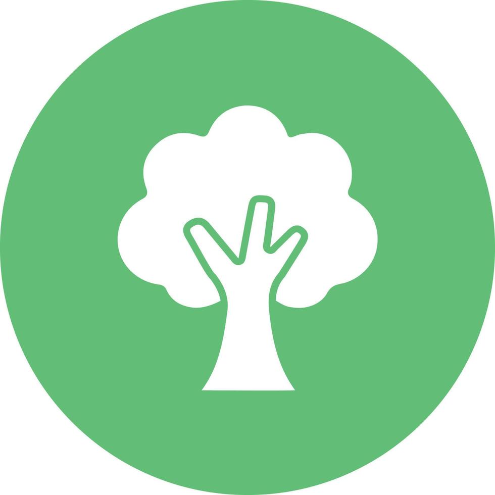Oak Tree Glyph Circle Background Icon vector