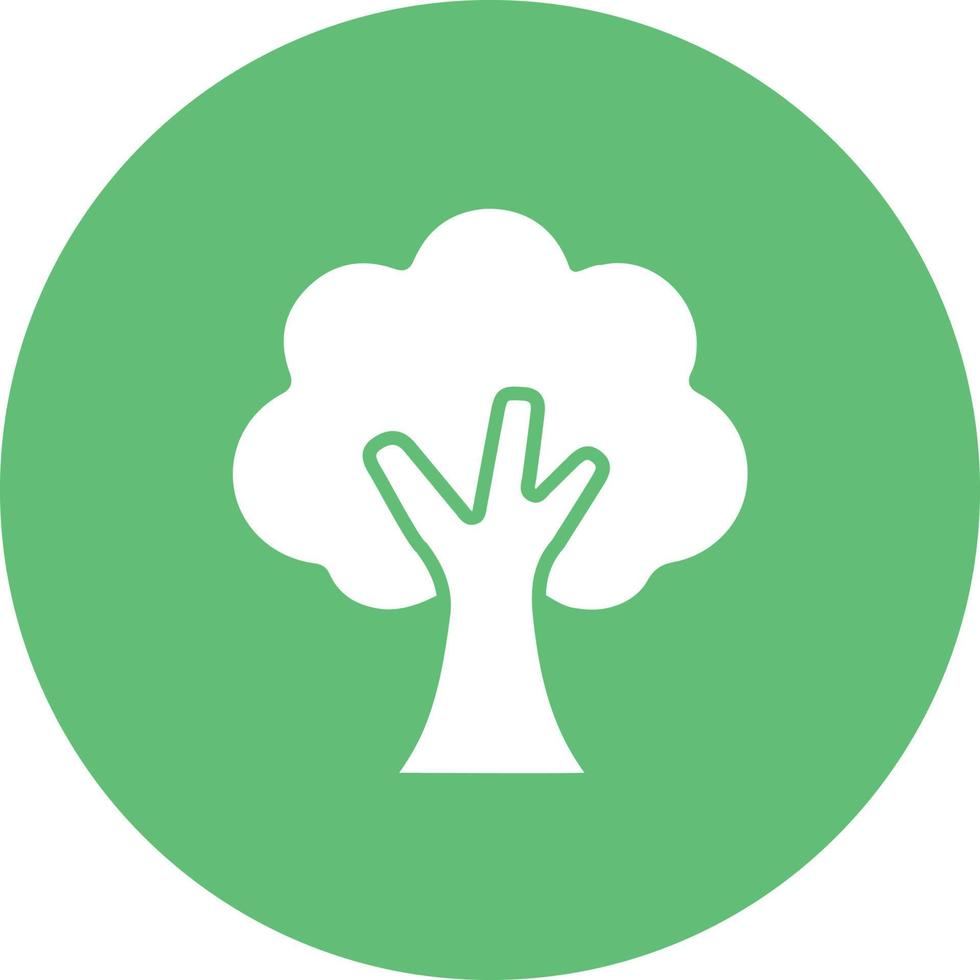 icono de fondo de círculo de glifo de árbol de roble vector